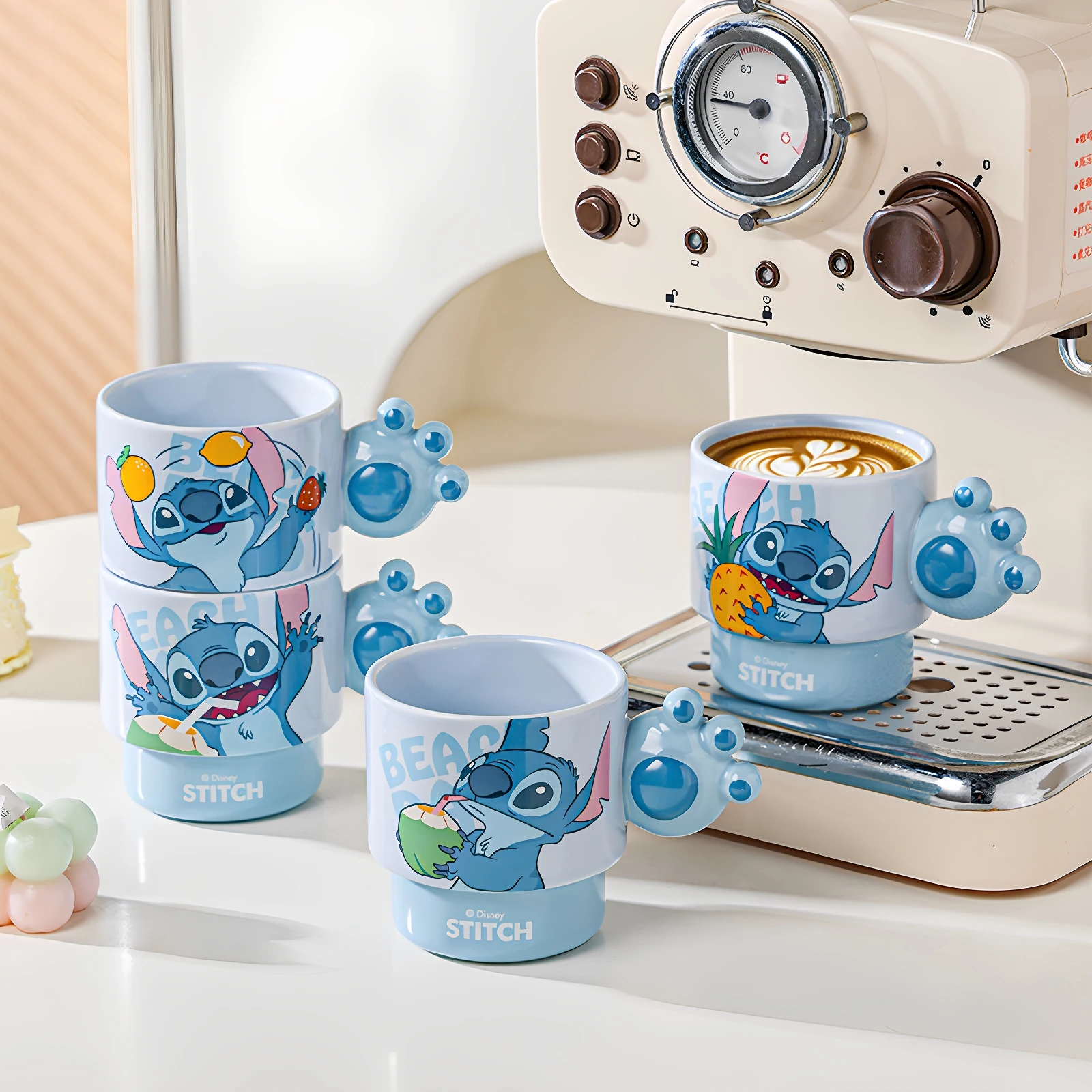 

New 2025 Stitch Ceramic Mug High Beauty Women's Coffee Water Cup Ideal Holiday Birthday Gift Anime Themed Collectible