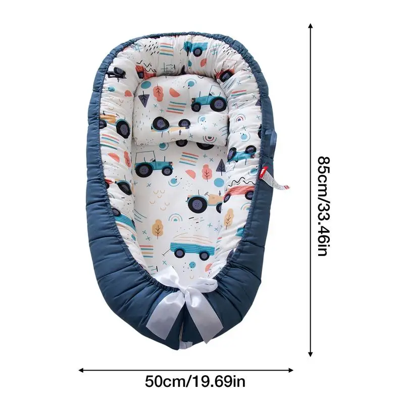 Lit nid de bébé avec oreiller, chaise longue Portable réglable pour nouveau-né, berceau de voyage doux et respirant pour lit de nouveau-né, pare-chocs