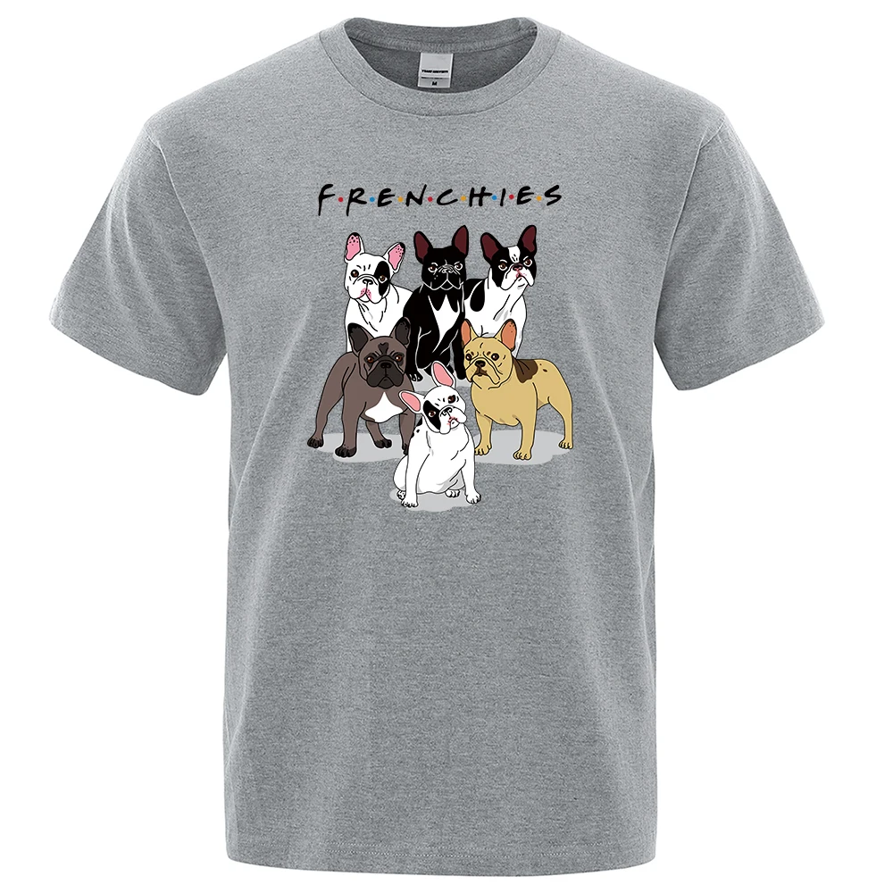 Frenchies Dachshund Pug Mens T-Shirts Loose Fashion Oversize Clothes Summer Anti-Wrinkle T Shirts Hip Hop Streetwear Cotton Tops