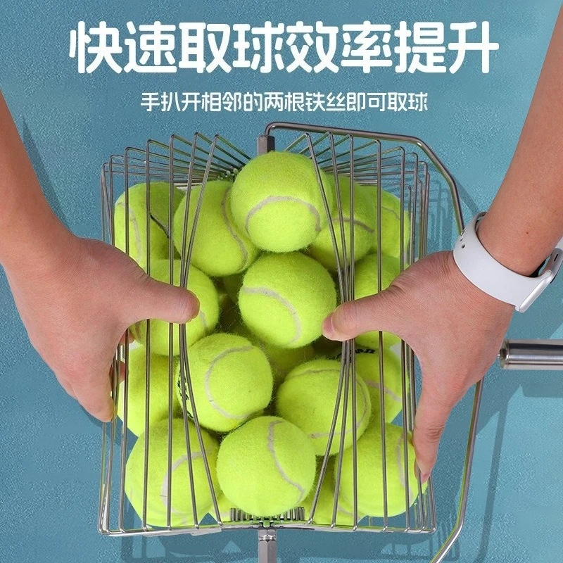 Stainless Steel Roller Type Ball Picker, Portable Ball Collector For Collecting Tennis Balls Ping Pong Balls Conveniently
