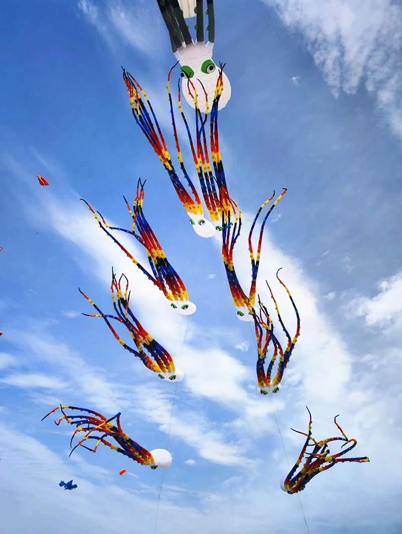 Nuevos pipas grandes de pulpo de 13m para adultos, juguetes voladores, pipas de viento, pipa eléctrica, juguete, piloto deportivo, pipas, pipa de paracaídas, pipas inflables