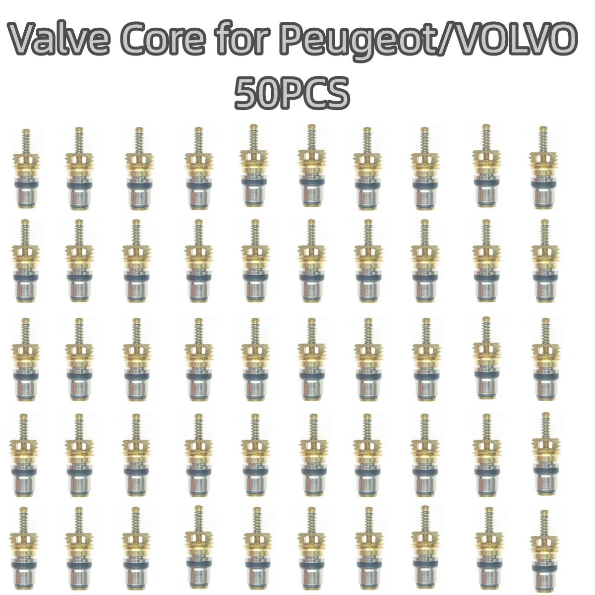 50 Pieces Valve Core for Citroen Elysee Volvo Beverly Peugeot Picasso Saab, Air conditioning Charge cold medium interface valve