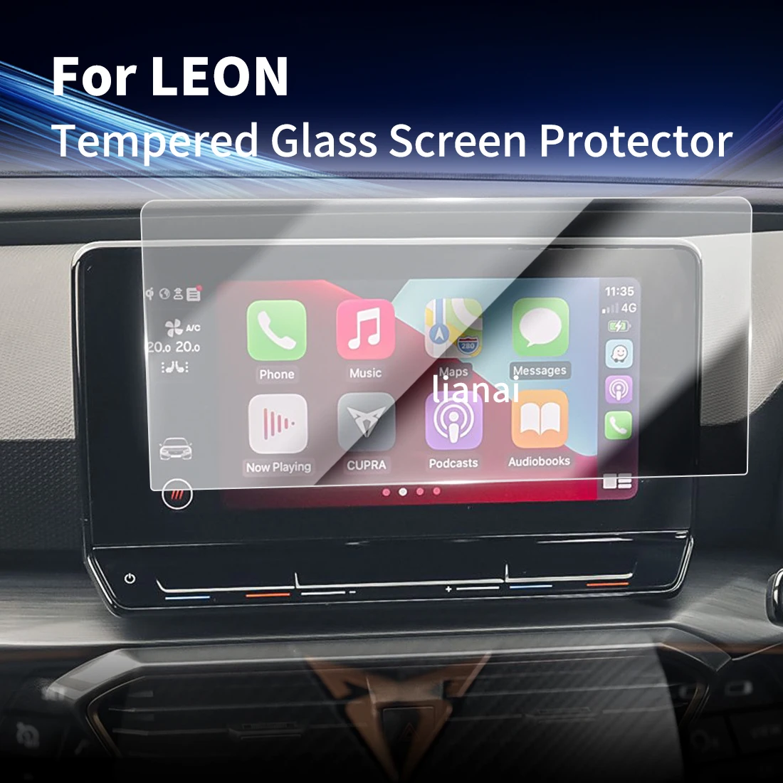 

Carplay Display Digital Screen Protector Tempered Glass Protective Film Navigator Car Stickers Accessories For LEON 2023
