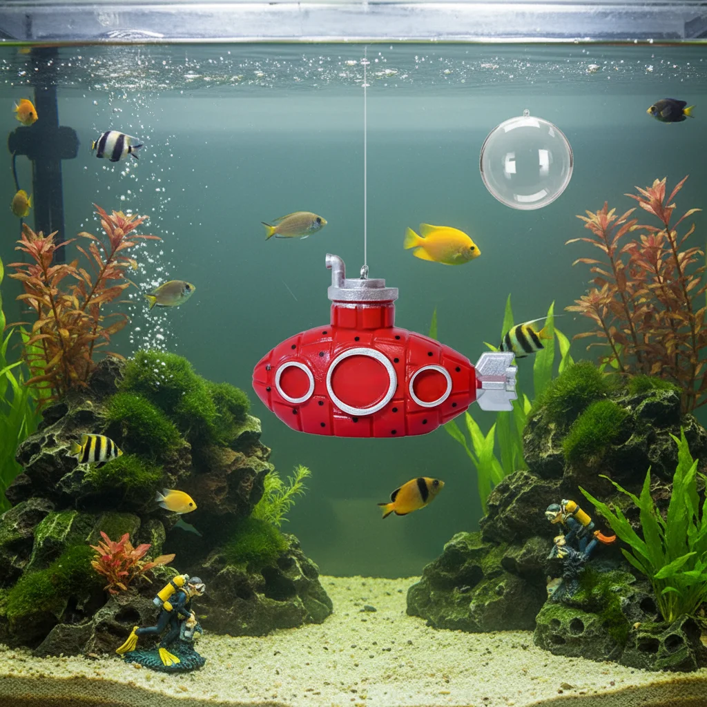 Floating Submarine Aquarium Decor 6