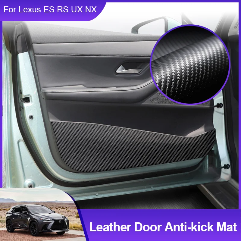 Door Anti Kick Stickers Protection Pads Decoration Mats Interior Accessories for Lexus ES RS UX NX 2019 2020 2021 2022 2018~2023