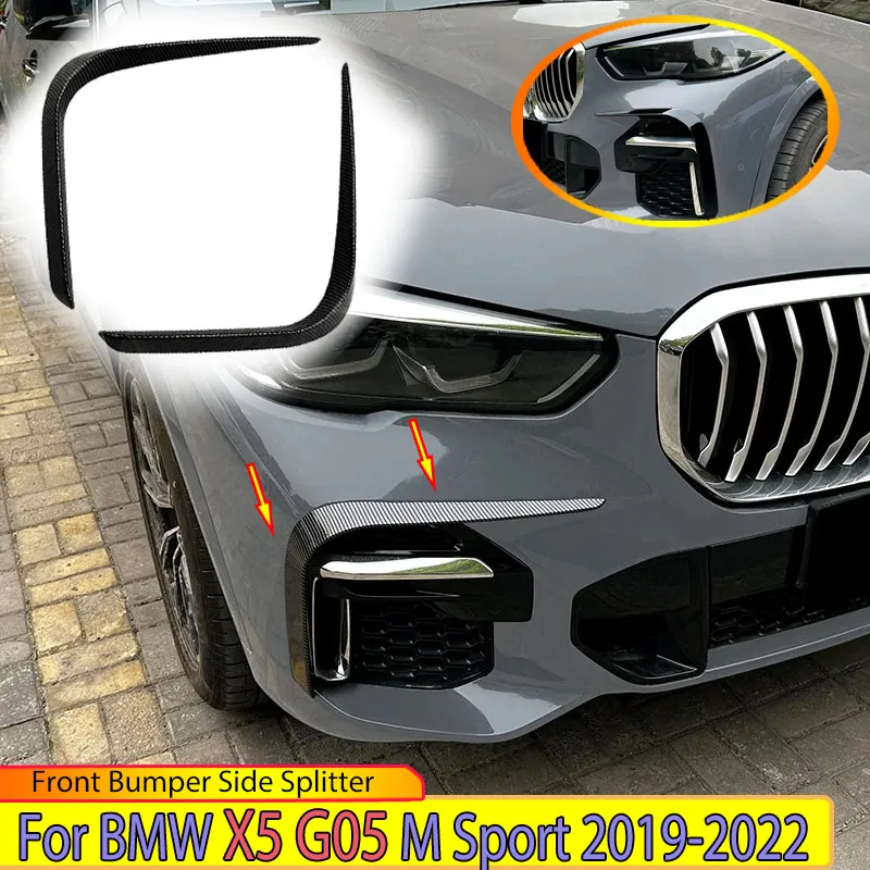 

Front Bumper Side Splitter for BMW X5 G05 M Sport 2019 2020 2021 2022 Refit Air Vent Frame Wind Knife Body Kits Trim Sticker