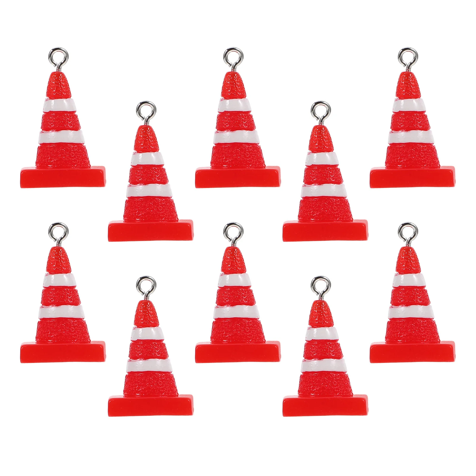 

10Pcs Miniature Resin Charms 3D Traffic Barrier Design DIY Jewelry Components for Necklaces Bracelets Keychains Craft Decoration