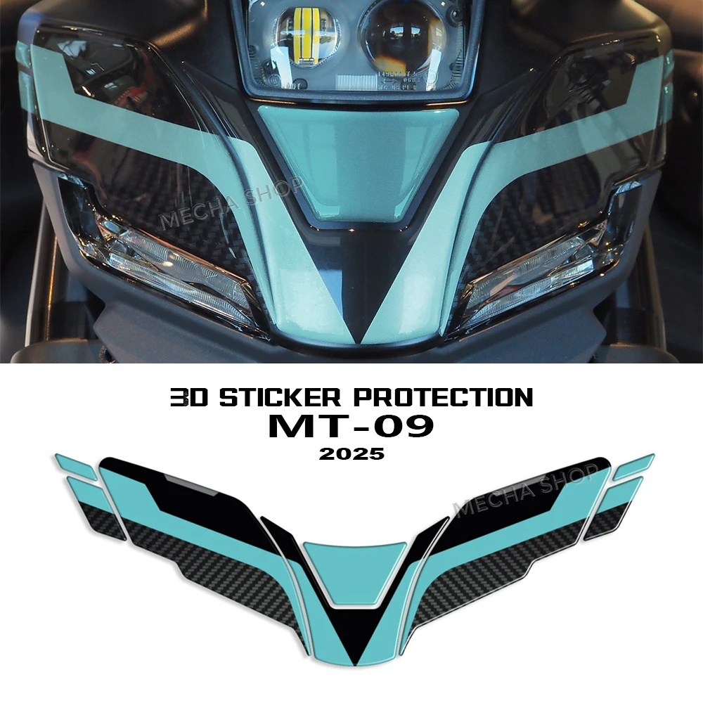 

Для MT-09 MT 09 SP 2024-MT09 2025 мотоциклетная передняя фара, боковая 3D наклейка из эпоксидной смолы, защитный комплект