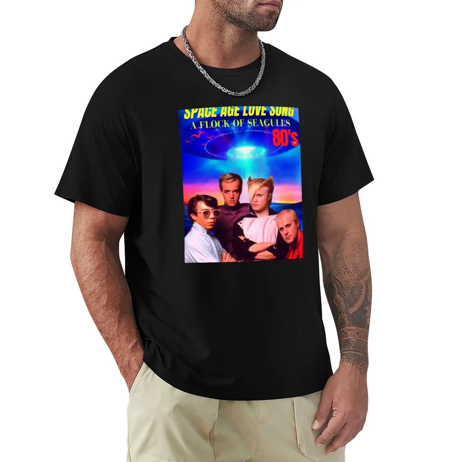 SPACE AGE LOVE SONG ( A FLOCK OF SEAGULLS ) T-Shirt t shirt man cotton T-Shirt