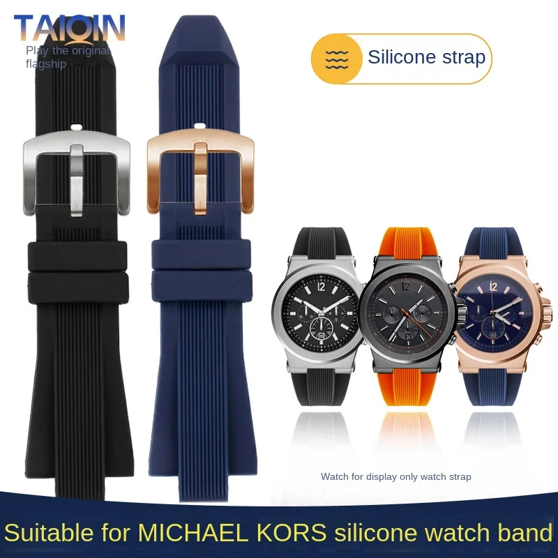 Silicone Watch Strap For Michael Kors Bracelet Mk 8184 8729 9020 MK8152 MK9020 9026 8296 8445 men WatchBand 29x13mm Orange blue