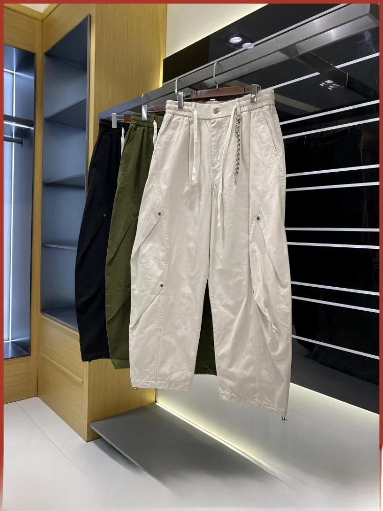 

Американские свободные рабочие брюки с несколькими цветами, широкие повседневные брюки с эластичной резинкой на талии, осенняя новая мужская одежда