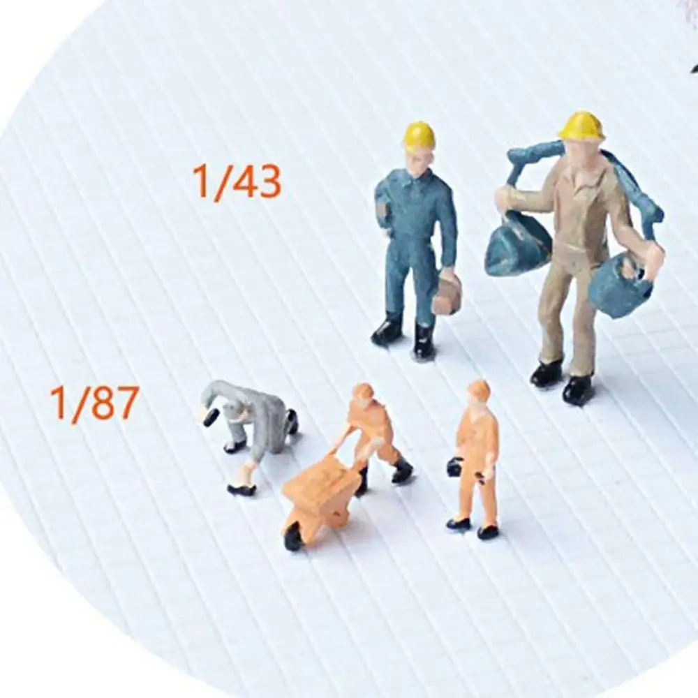 10/25pcs New Mini Construction Worker Model Plastic Building People Figures Multistyles Figures Miniature Home Decorations