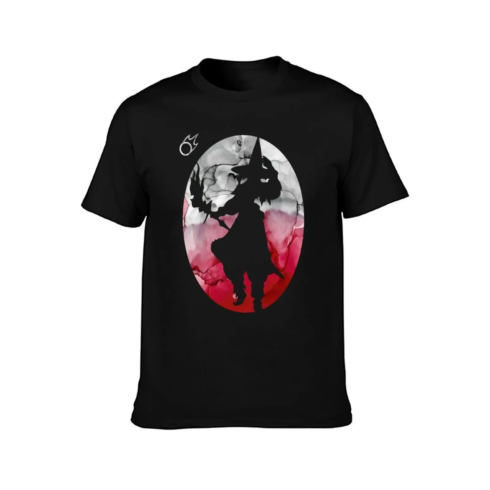 FFXIV Black Mage Silhouette T-Shirt Plus Size All Match Tee Shirt T-Shirt