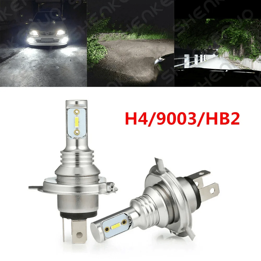 

2Pcs Super Bright H4 9003 HB2 Led Bulb Car Headlight Motorcycle Auto Fog Lamps Light 12v 24V 80W