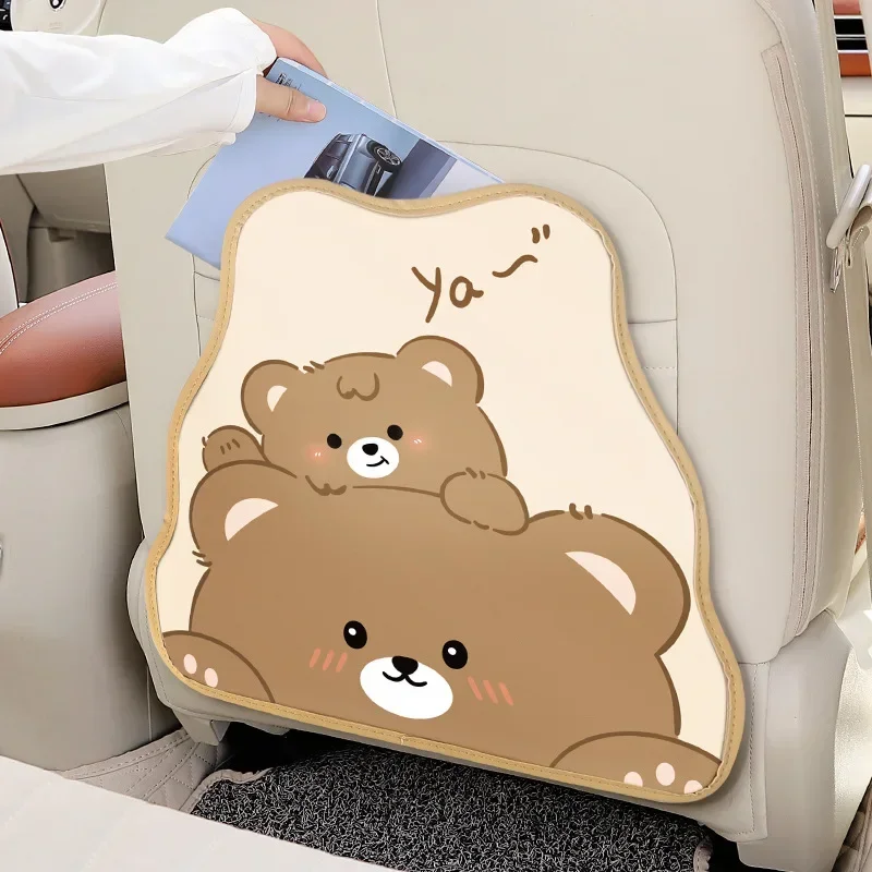 Cartoon Car Seat Back Anti-kick Mat Anti-Fouling And Anti-Dirty Cute Back Row Children Car Back Seat Protection Mat Anti-Wear Pa