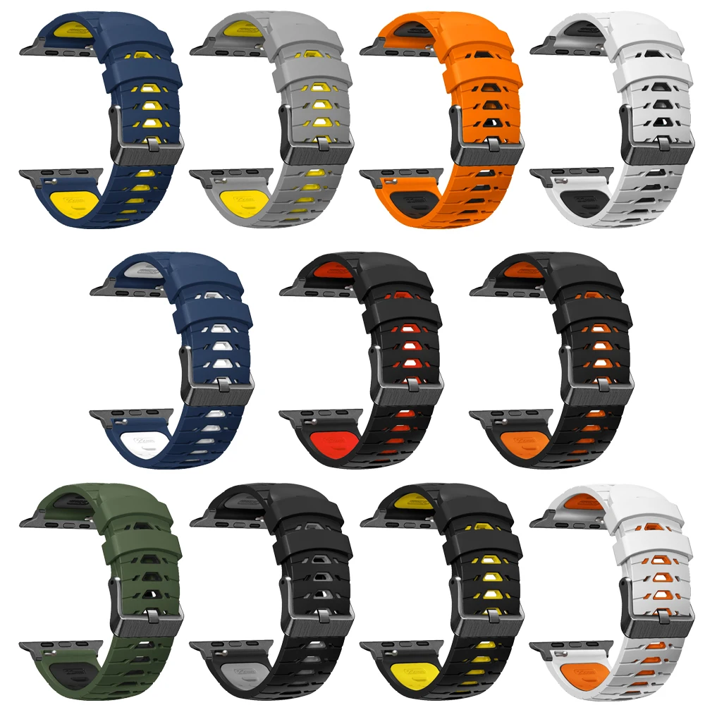 Sport Silicone Band for Apple Watch, Replacement Belt, Wristband, Bracelet Strap, iWatch Series 9, 8, 7, SE, Ultra 2, 45mm, 44mm, 49mm, 42mm