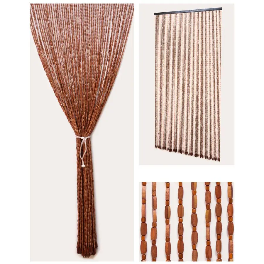 

Strands Beaded Curtain for Doorways 35.4x79 Handmade Natural Beaded CurtainsBoho Doorway Wood and Bamboo Bead CurtainAs Insect S