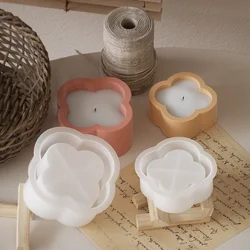 Clover candle cup resin drip mold DIY potted succulent flower ornament gypsum candle cup silicone mold home decoration storage