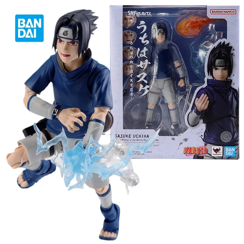 

In Stock Bandai Original Anime Action Figure Naruto SHFiguarts Uchiha Sasuke Finished PVC Model Kit Collection Toy Hopilday Gift