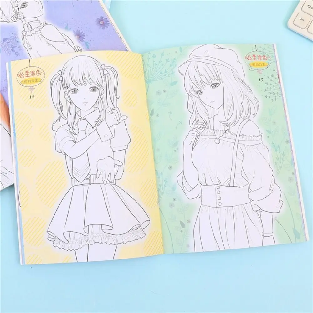 6 Books/Set Princess Children Drawing Book Tracing Practice Painting Learning Copybooks Drawing Coloring Cartoon Picture Toy