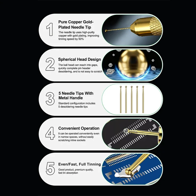 RELIFE TO6 Zuiver Koper met Gold Plating Desoldeernaald Set voor BGA Moederbord PCB Reparatie Desoldeernaald Set