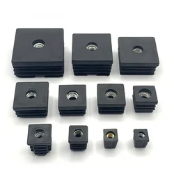 10 or 5pcs M5 M6 M8 Plastic Square Pipe Plugs with Nut Hole Blanking End Inserts Caps Pipe Cover Furniture Leg Feet Tube Plug