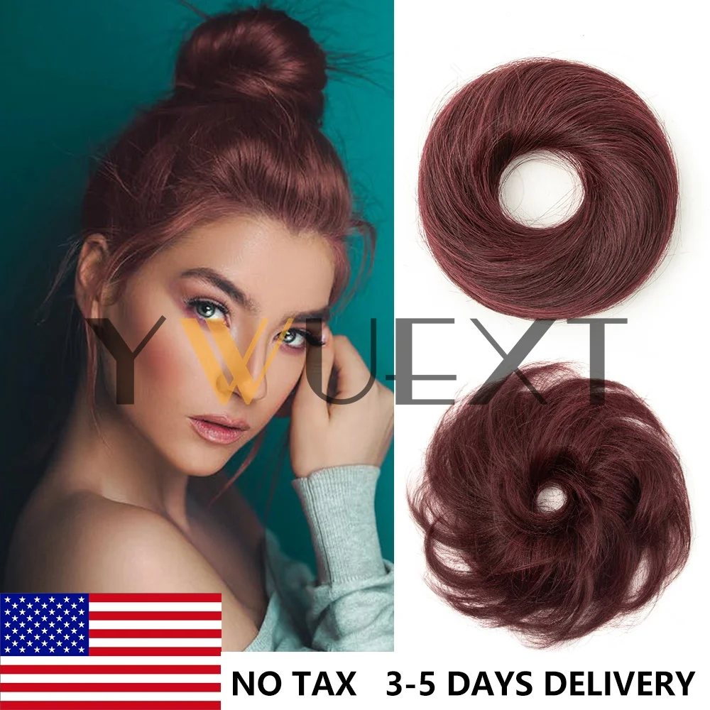 Kuncir Rambut Manusia, Aksesoris Rambut, Rambut Asli Brasil, Ikat Rambut, Updo, Donut Chignon, Ekstensi Rambut Manusia untuk Wanita