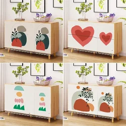 Nordic Abstract Flower Love Heart Cabinet Short Curtains Dustproof Half-curtain Kitchen Storage Shoe Shelf Wardrobe Door Curtain