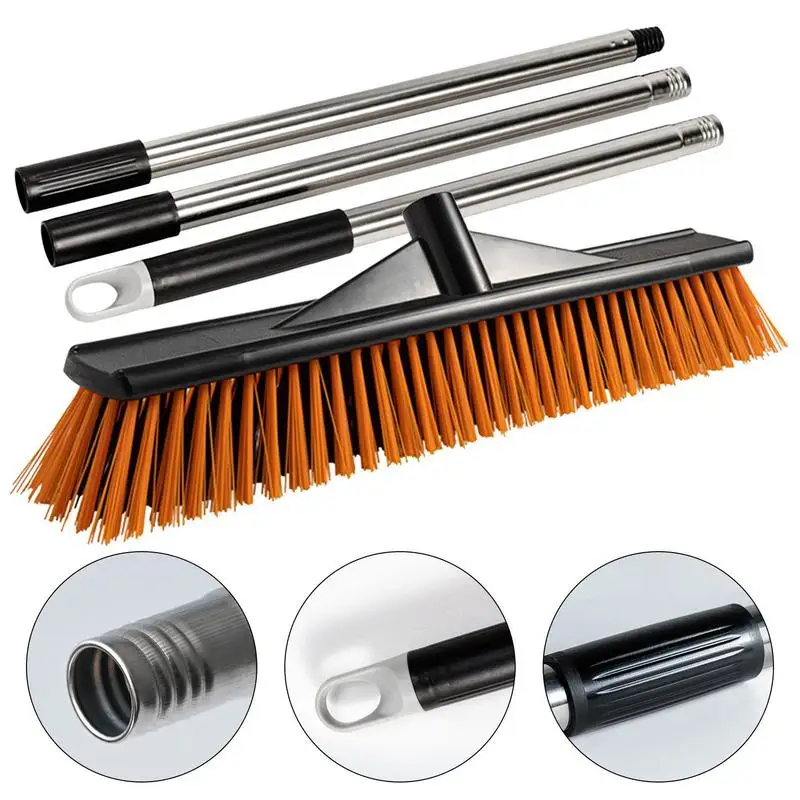 Hard Bristle Broom Stiff Bristle Scrubber Portable Outdoor Sweeping Brush For Floors Shower Cleaning Brush Floor Scrub Brush For