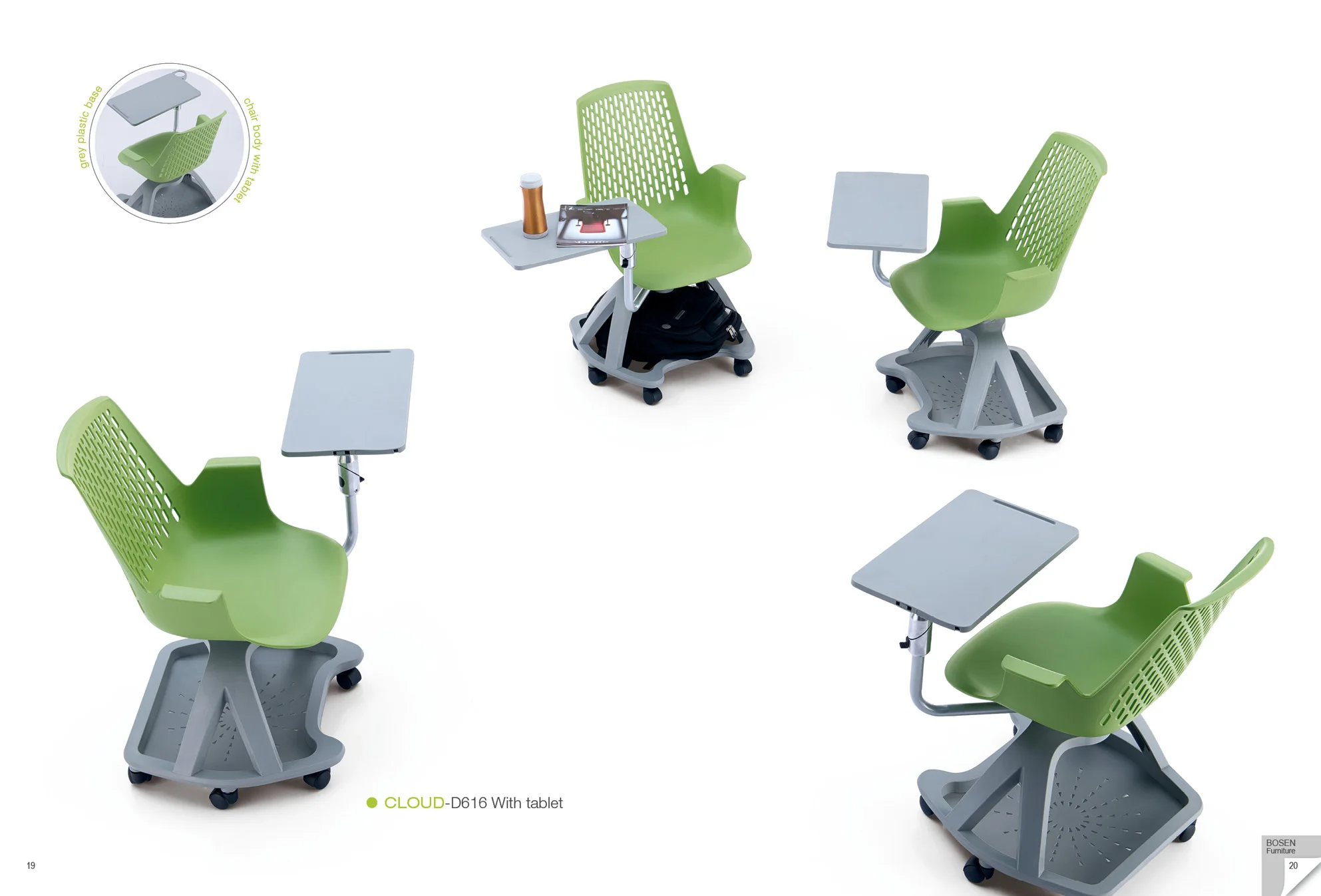 Conference Training Chair/Learning & Computer Chair for School Office Furniture Mobile and Folding Chair