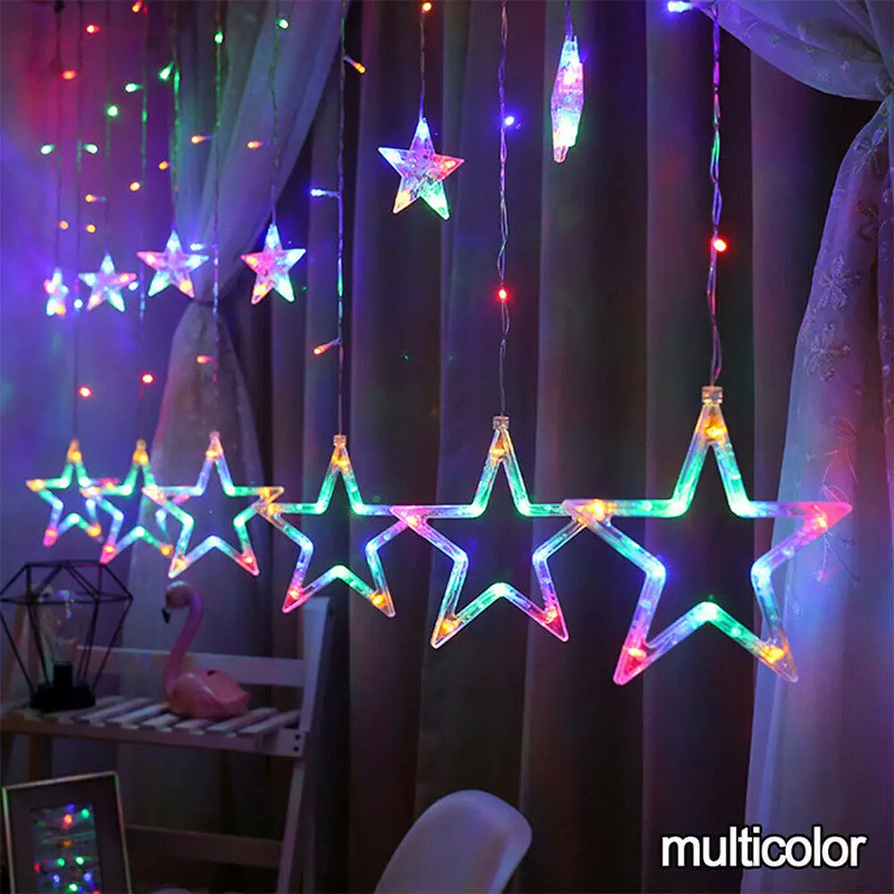 Star String Lights Garland Fairy Curtain Light Outdoor Indoor For Bedroom Home Party Wedding Ramadan Decor Festoon Led Light2.5M