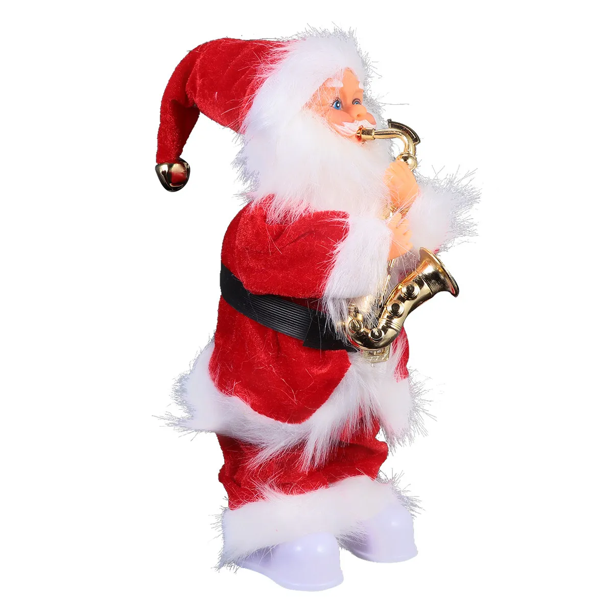 

Electric Music Santa Christmas Decoration for Home Office Bedroom Desktop Festive Holiday Ornament Gift Kids Adults Photo Prop