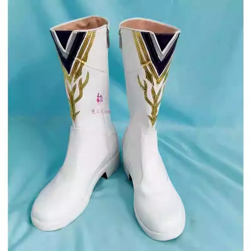 Scarpe da costume cosplay Love and Deepspace Xavier Stivali bianchi in ecopelle