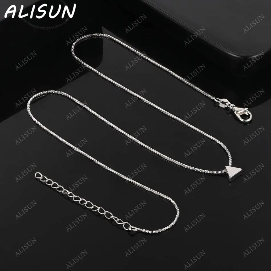 

ALISUN 925 Sterling Silver 45cm Small Triangle Pendant Necklace For Women Charm Trend Birthday Gifts Fashion Party