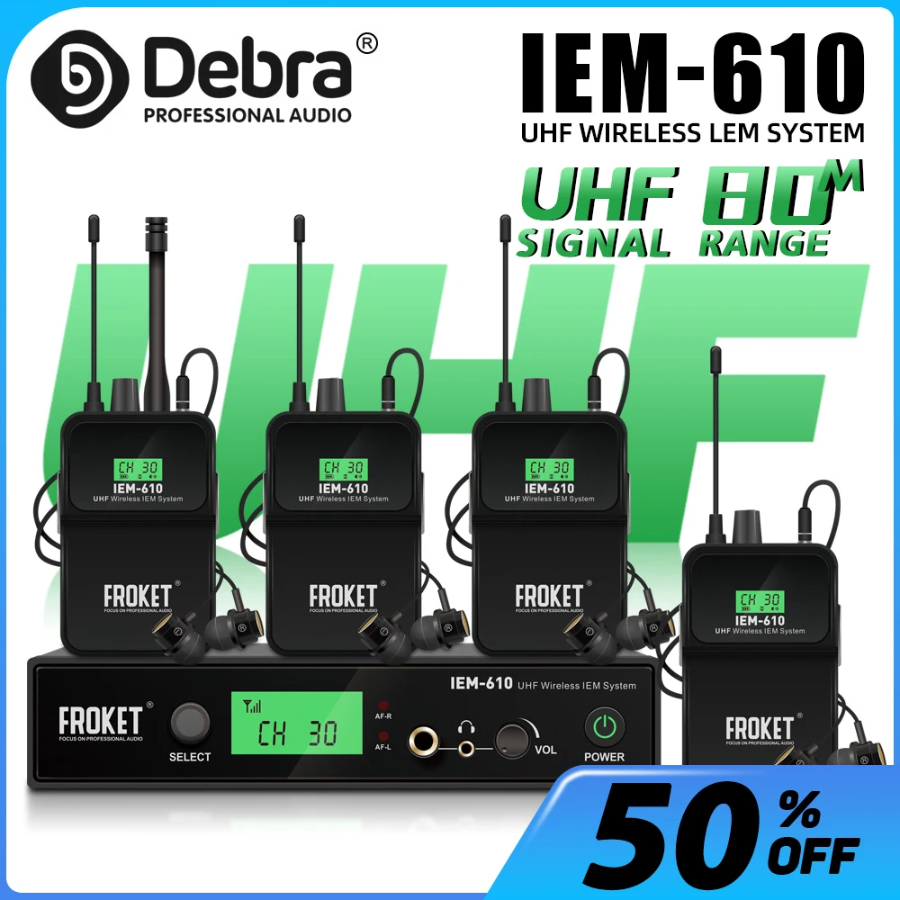 

IEM-610 UHF wireless in-ear monitoring system, range 80m, frequency 530-580MHZ, suitable for small concerts, stage performances