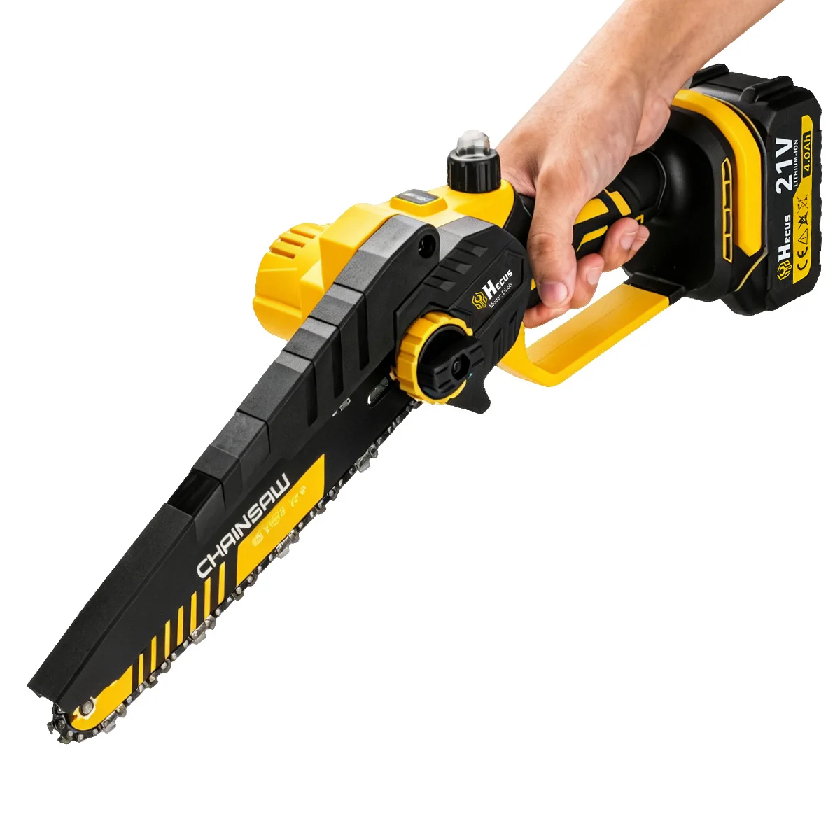 Hecus 8Inch Brushless Electric Chainsaw Cordless Woodworking Garden Cutting Pruning Saw Power Tool For Makita 18V Battery Pin