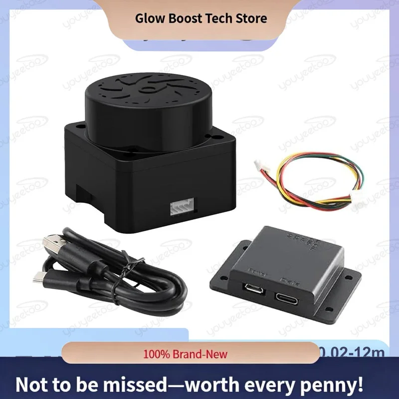 

Glow-Plus ToF Lidar Scanner 360° 2D Sensor 12Hz Scan Rate 12m Ranging Distance Rplidar Obstacle Avoidance and N