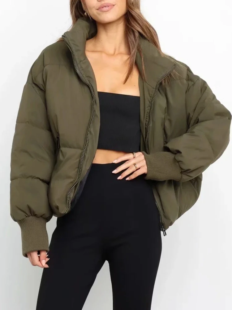 

Autumn Winter New Cotton-padded Jacket Coat Women Loose Casual Warm Bread Short Lazy Style Down Cotton-padded Jacket Winter