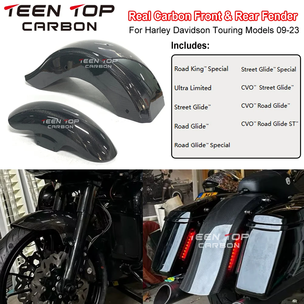 Motorcycle Rear Mudguard For Harley Davidson Touring Models 2009-2023 Carbon Fiber Rear Fender For Harley Davidson Carbon Part