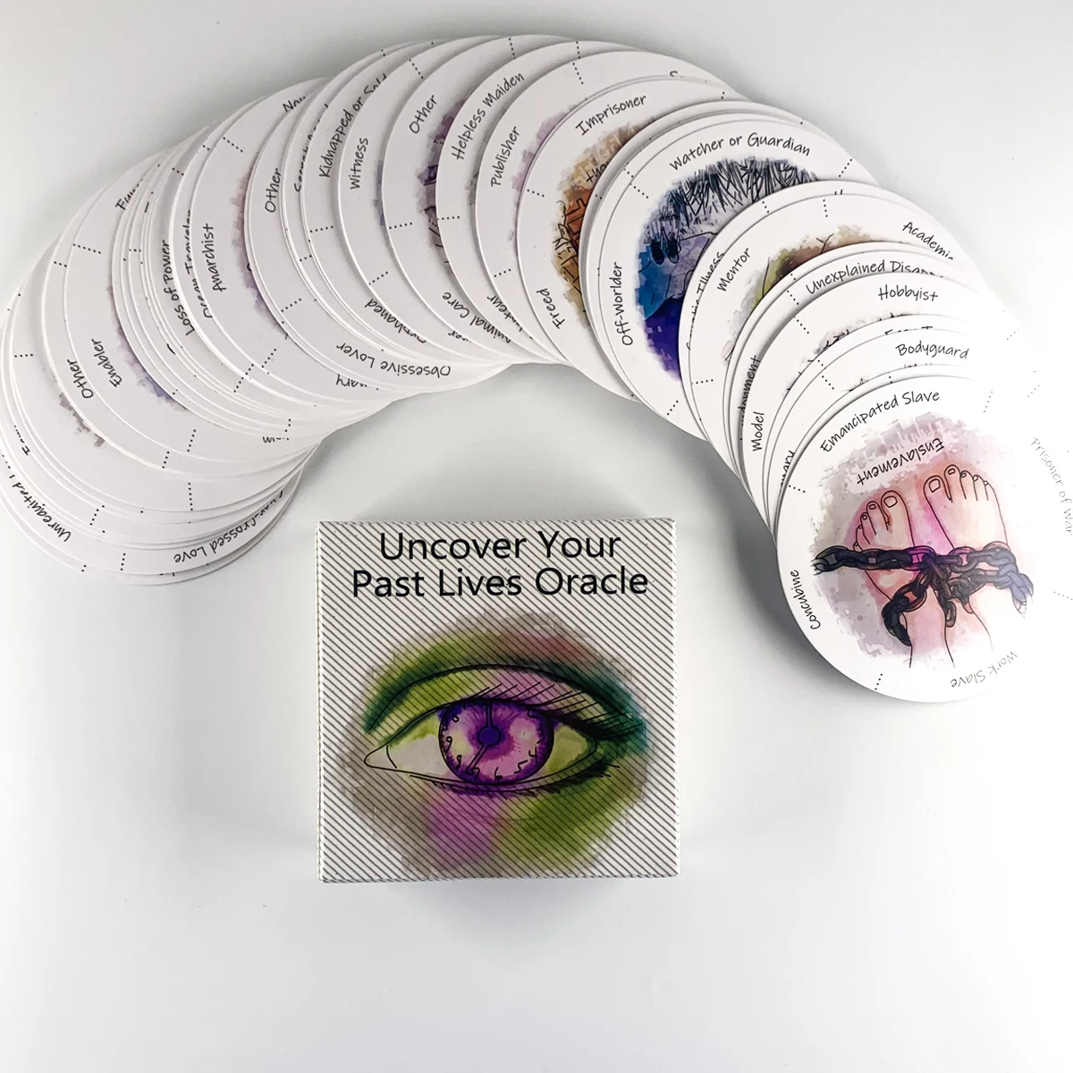 Uncover Your Past Life Oracle Cards Tarot Deck Round Shape 87 Cards Fortune Telling Divination Oracle Card Tarots Games