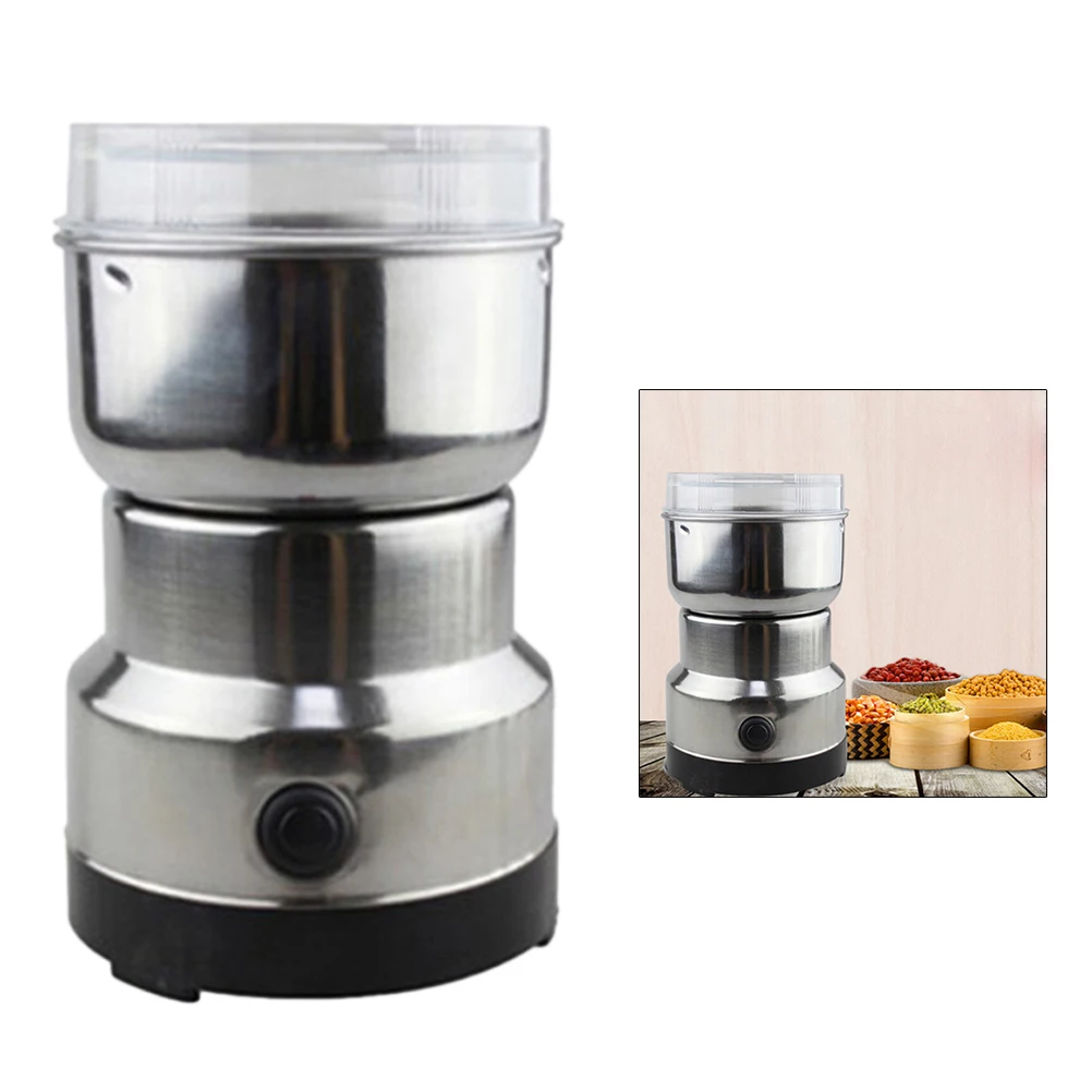 

150W Electric Coffee Grinder Machine For Beans Nuts Grains Spices Powder Eu Plug With Au Converter Low Noise Cord Storage Dry