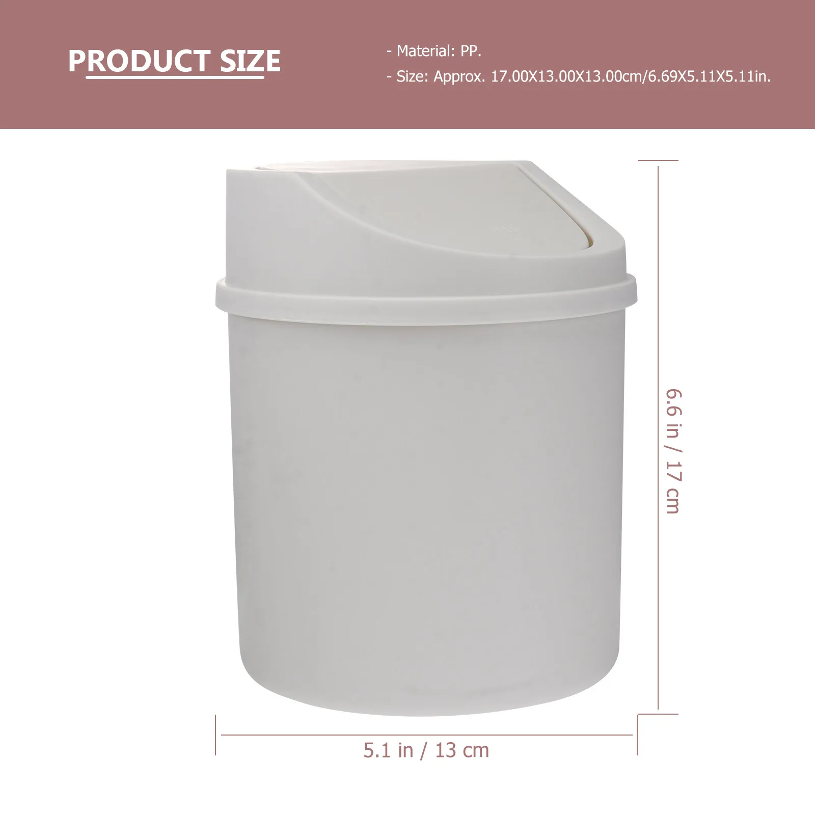 2Pcs Desktop Mini Trash Can Set PP Swing Lid Waste Can for Makeup Table Vanity Countertop Tabletop Organizer