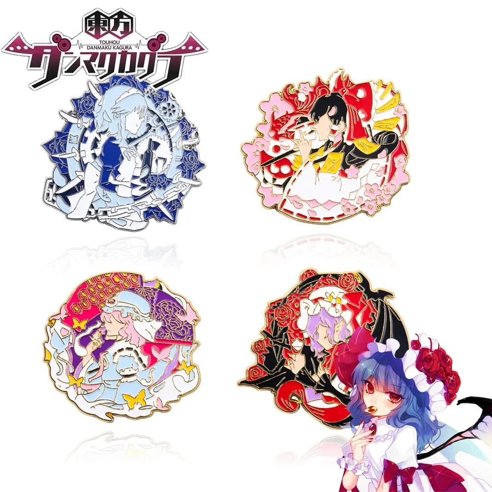 Аниме милый проект Touhou, эмалированные булавки, брошь Hakurei Reimu Izayoi Sakuya Saigyouji Yuyuko, значок фигурки, сумка, ювелирное изделие с лацканами, подарок