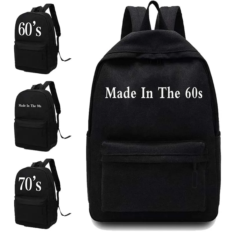 Fashion Canvas Women Backpack New Unisex School Bag Years Pattern Printed Large Capacity Laptop Bag Portable Travel Sports Bag