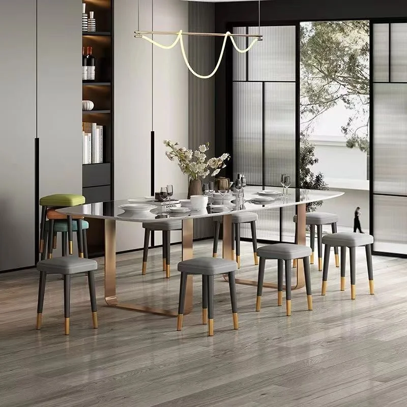 Stools for Household Use Student Dormitories Square Stools Stackable Square Dining Chair Dressing Stools Thickened Vanity Chair