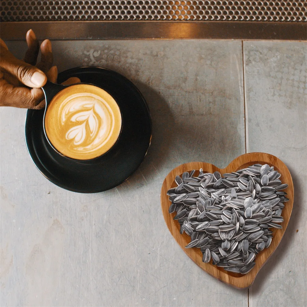 

2pcs Heart Shaped Bamboo Wooden Trinket Tray Jewelry Organizer Earrings Rings Glasses Storage Fruit Dessert Dish Plate Rustic