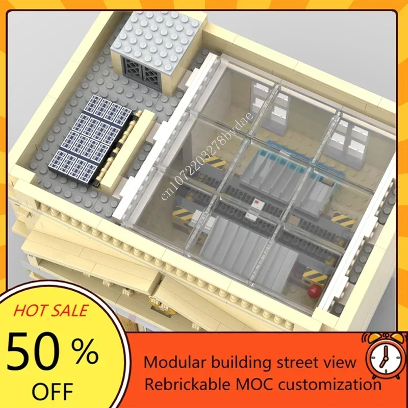 MOC-décennie s de construction de bureau de poste modulaire personnalisés, modèle de vue sur la rue, briques technologiques, jouets d'assemblage de bricolage, cadeaux d'anniversaire, 2457 pièces