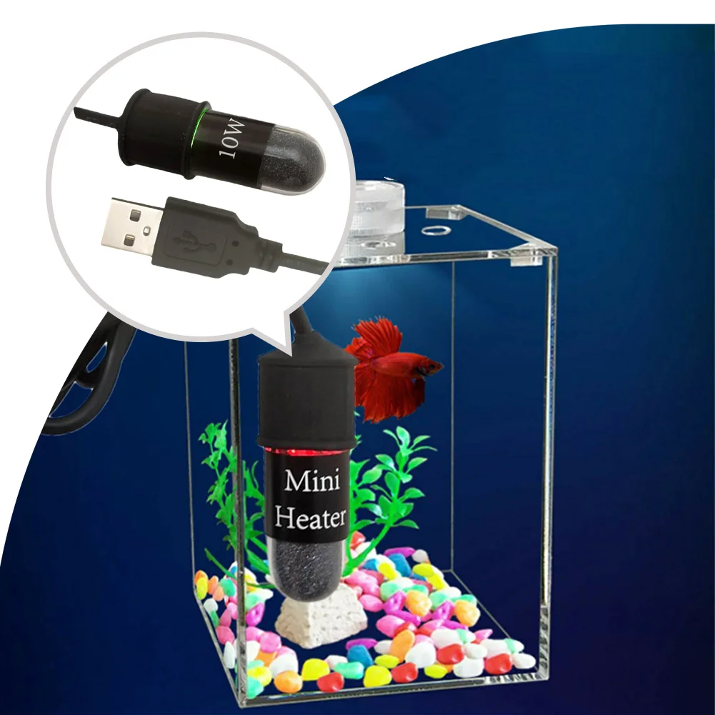 USB Fishbowl Quartz Heating Rod Constant Temperature 26 Degrees Free Setting 5V Aquarium Fish Tank Submersible Water Heater