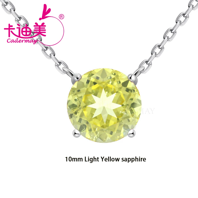 

CADERMAY Lab Grown Ruby Pegion Blood Red S925 Sterling Silver Chain Necklace For Women Jewelry Wedding Anniversary Gifts