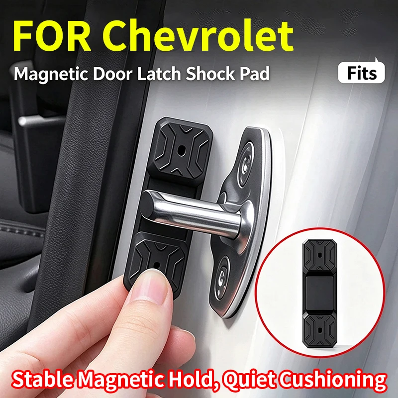 4Pcs Magnetic Door Latch Shock Pad for Chevrolet Equinox Tahoe Traverse Malibu, Silicone Door Lock Buffer Mute Cushion Car Parts
